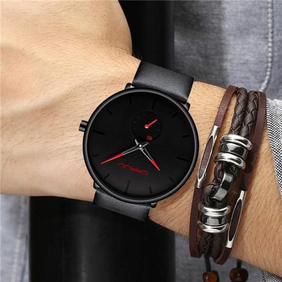 Mens Watches Ultra-Thin Minimalist Waterproof-Fashion Wrist Watch for Men Unisex - Picture 5 of 7